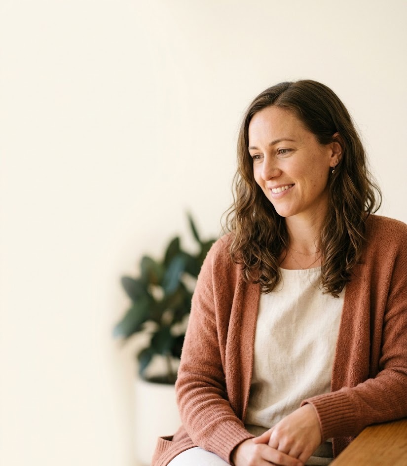 A friendly registered Australian dietitian, mid-conversation